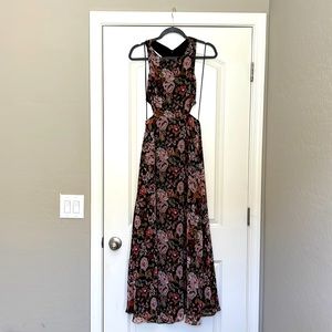 NWT Zara Floral Maxi dress with Cut outs